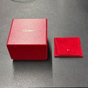 Cartier Red Ring Box and Pouch Set